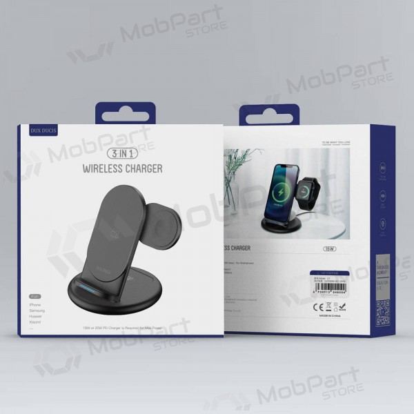 Lādētājs bezvadu Dux Ducis C7 3in1 Phone, Apple Watch, Airpods 15W (melns)