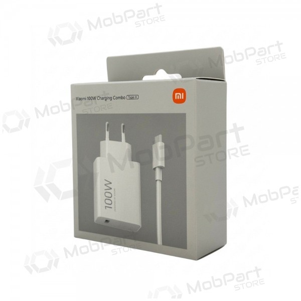 Tālruņa lādētājs Xiaomi Charging Combo BHR095VEU 100 W USB-A ar USB-C kabeli balts