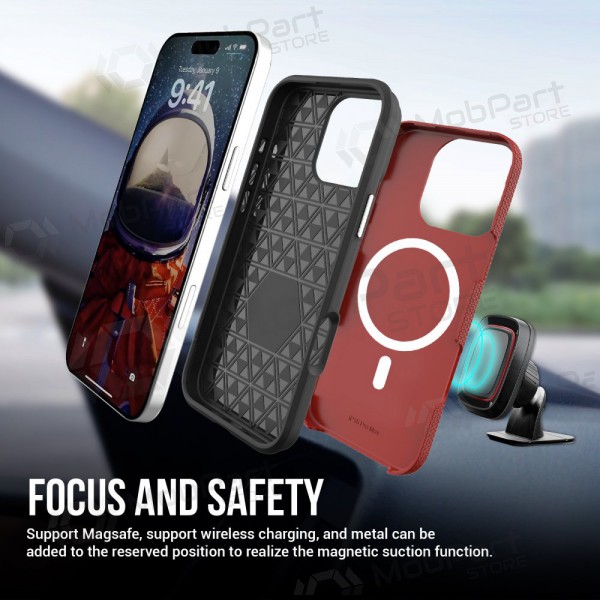 Maciņš / vāciņš Perfectionists Triangle Mag Case Apple iPhone 13 Pro sarkans Maciņš / vāciņš Perfectionists Triangle Mag Case Apple iPhone 13 Pro sarkans