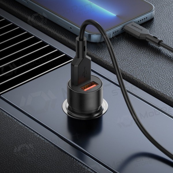 Lādētājs automobilinis Borofone BZ19B 2xUSB-A QC3.0 36W melns