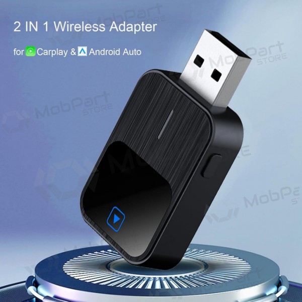 Bezvadu CarPlay/Android Auto adapteris Reach K2 melns