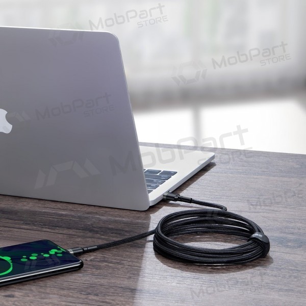 USB kabelis Baseus Cafule PD100W Type-C 2.0m pelēks-melns CATKLF-ALG1