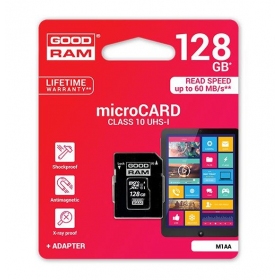 Atmiņas karte GOODRAM MicroSD 128Gb (class 10) + SD adapter