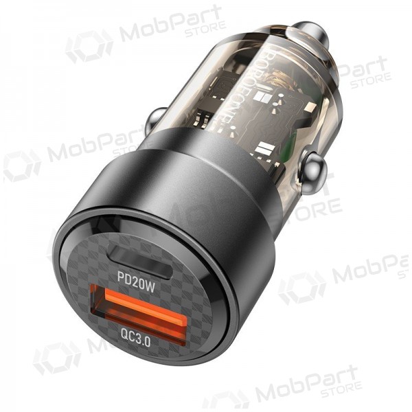 Lādētājs automobilinis Borofone BZ20 PD20W+QC3.0 38W melns