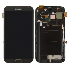 Samsung N7100 Galaxy Note 2 ekrāns (melns) (ar rāmīti) (service pack) (oriģināls)