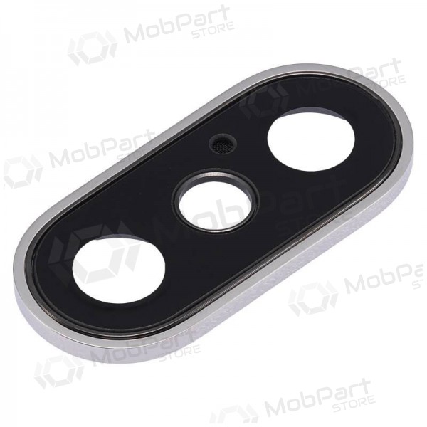 Apple iPhone XS / XS Max kameras stikliņš (sudraba) (ar rāmīti) Apple iPhone XS / XS Max kameras stikliņš (sudraba) (ar rāmīti)