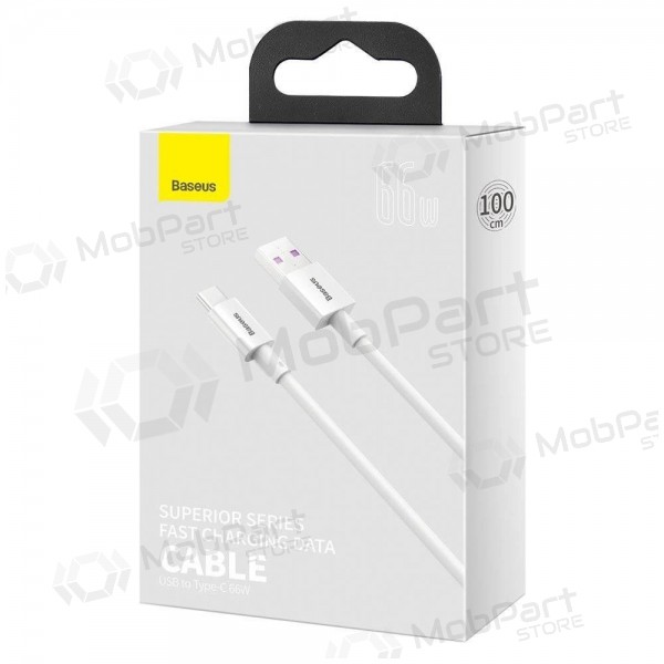 USB kabelis Baseus Superior iš USB į Type-C 66W 2.0m balts CATYS-A02