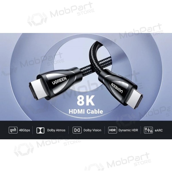 HDMI kabelis Ugreen HD140 HDMI 2.1 2 m melns