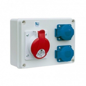 PawBol B.1227-S plastikinis skydelisar kištukiniais lizdais (2x250V 1x16A/4P)