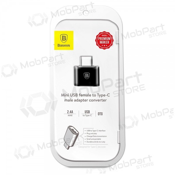 Adapteris Baseus USB-A to Type-C OTG melns CATOTG-01