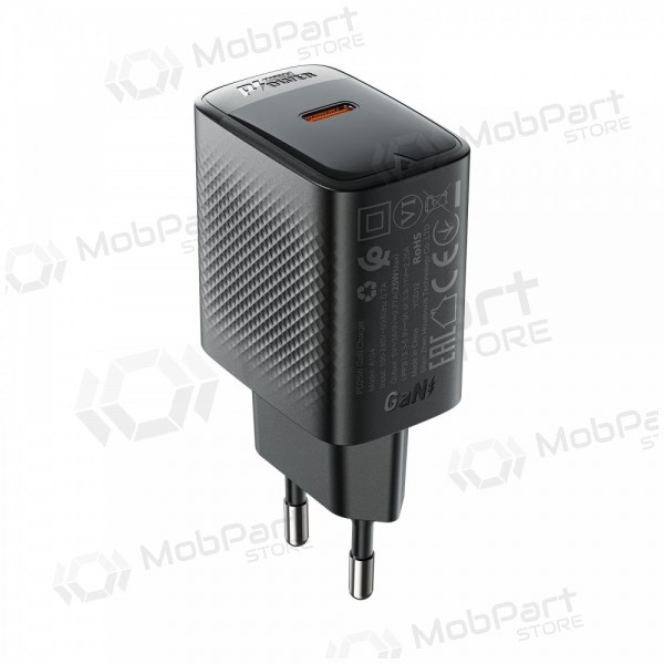 Tālruņa lādētājs Acefast A104 25 W GaN USB-C melns