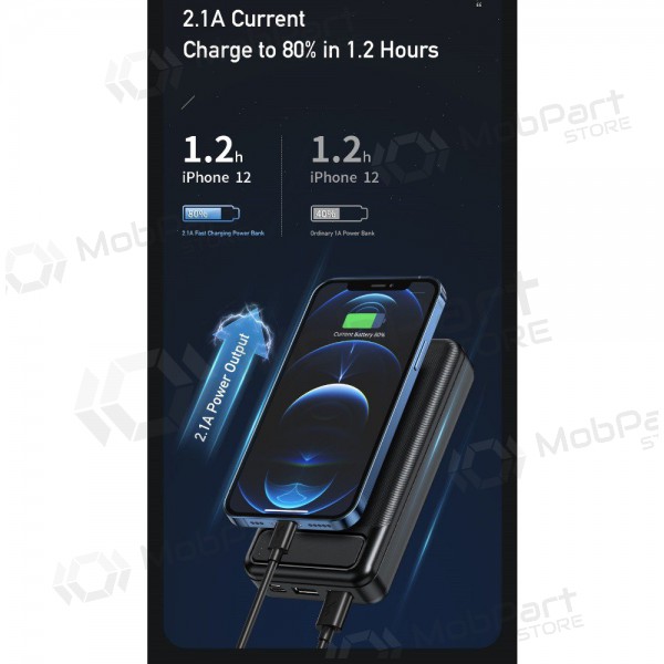 Ārējā baterija Power Bank Awei P6K 5V/2.1A 20000mAh melna