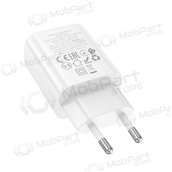 Tālruņa lādētājs Hoco N62 30 W GaN USB-C balts
