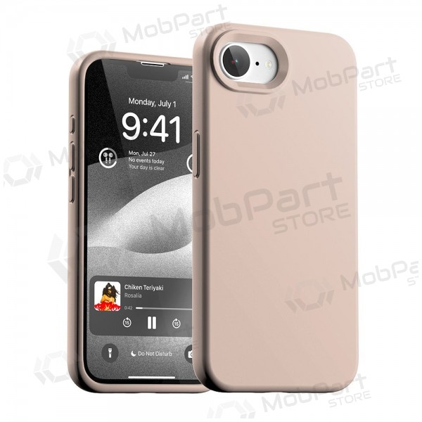 Apple iPhone 16e, 17e maciņš Mercury - Pure Magsafe Silicon Case (rozā smilšu)
