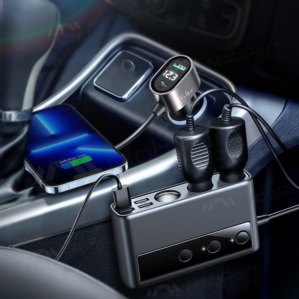 Lādētājs automobilinis Joyroom 9in1 154W 3x12V, PD USB Type-C, QC3.0 USB-A, 4xUSB-A JR-CL06