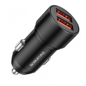 Lādētājs automobilinis Borofone BZ19B 2xUSB-A QC3.0 36W melns