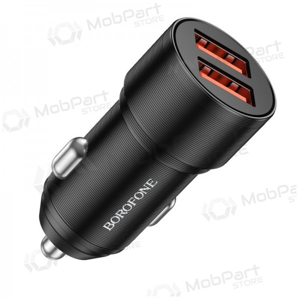 Lādētājs automobilinis Borofone BZ19B 2xUSB-A QC3.0 36W melns