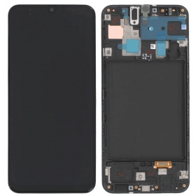 Samsung Galaxy A30 ekrāns (melns) (ar rāmīti) (oriģināls)