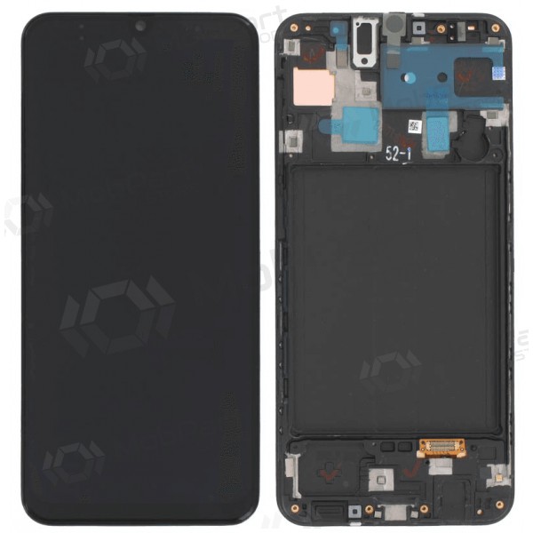 Samsung Galaxy A30 ekrāns (melns) (ar rāmīti) (oriģināls)
