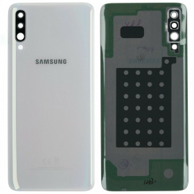 Samsung A705 Galaxy A70 2019 aizmugurējais baterijas vāciņš (balts) (lietots grade C, oriģināls)