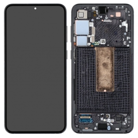 Ekranas Samsung S916 S23+ 5G su lietimui jautriu stikliuku un rėmeliu Phantom Black OLED (real size)