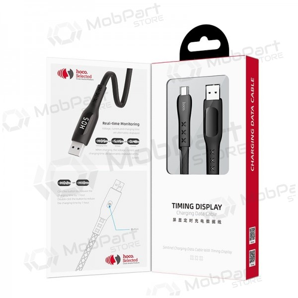 USB kabelis HOCO S6 lightning 1.2m melns