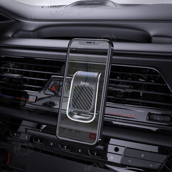 Automobilinis Universāls telefono laikiklis Hoco CA74 tvirtinamas į ventiliacijos groteles, magnetinis, melns-pelēks
