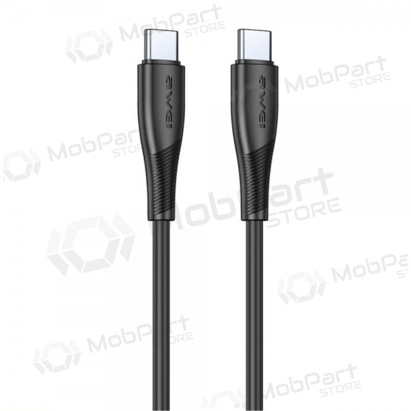 USB kabelis Awei CL-182C USB-C to USB-C 1.0m melns