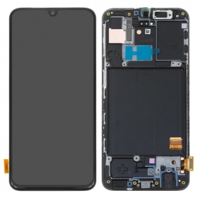 Samsung A405 Galaxy A40 2019 ekrāns (melns) (ar rāmīti) (service pack) (oriģināls)