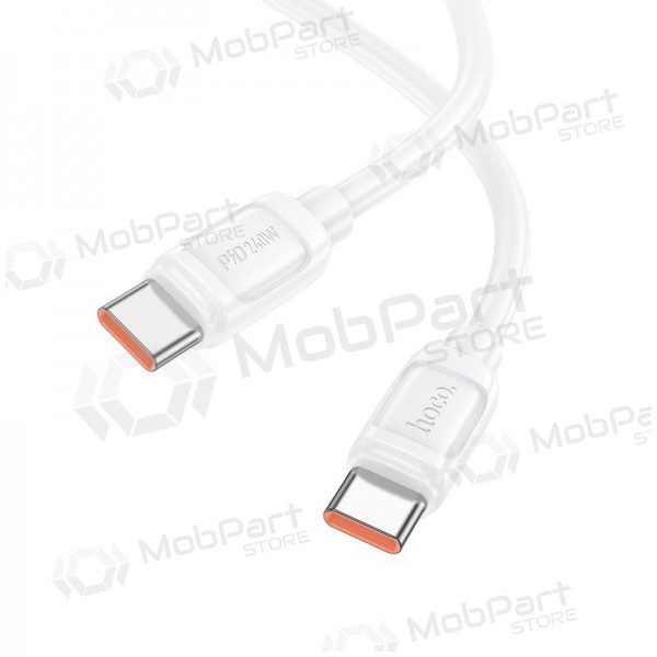 USB-C kabelis Hoco X115 USB-C uz USB-C 1 m 240 W balts