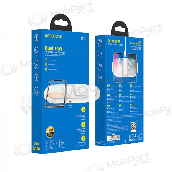 Lādētājs bezvadu Borofone BQ7 Prominent Dual (10W) (balts)