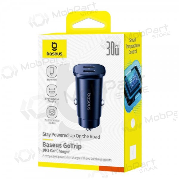 Auto lādētājs Baseus GoTrip 2xUSB-C 30W melns C00072300123-01