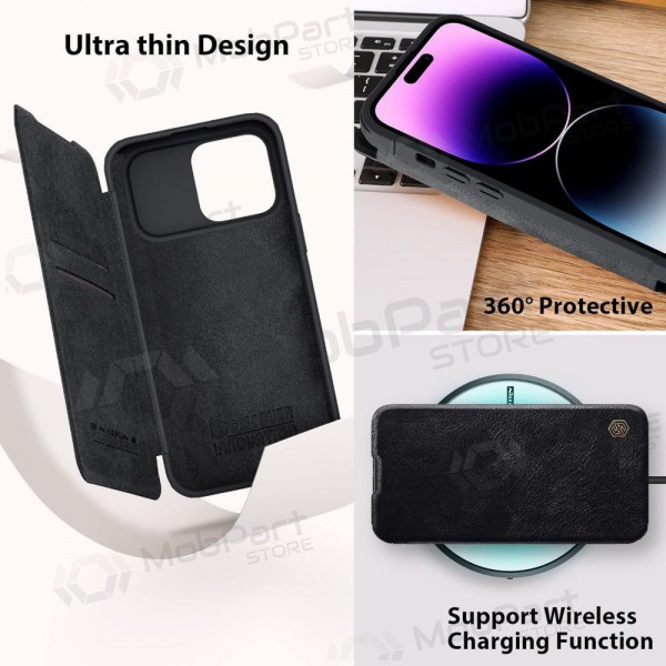 Apple iPhone 14 maciņš - Nillkin Leather (melns)