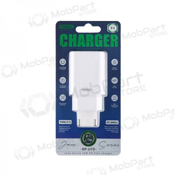 Lādētājs Remax RP-U70 20W USB-C balts