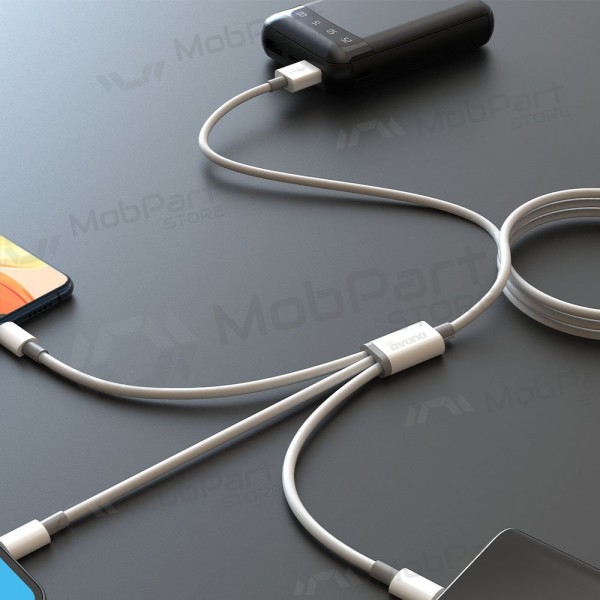 USB kabelis Dudao L8s-3in1 USB-A uz USB-C / Micro USB / Lightning 1.2 m 100 W