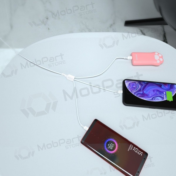 USB kabelis Dudao L8A-3in1 USB-A uz USB-C / Micro USB / Lightning 1.2 m 6A