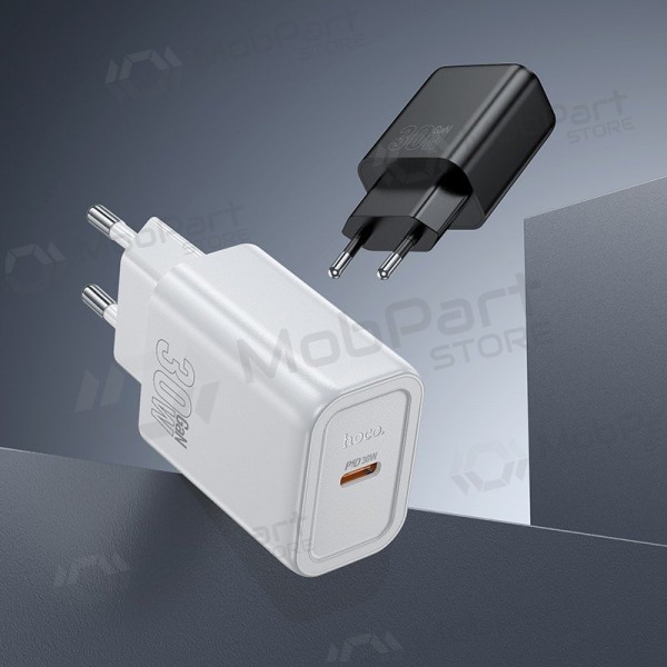 Tālruņa lādētājs Hoco N62 GaN USB-C ar USB-C vadu 1 m melns