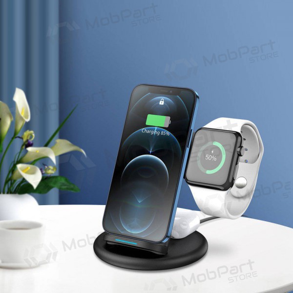Lādētājs bezvadu Dux Ducis C7 3in1 Phone, Apple Watch, Airpods 15W (melns)