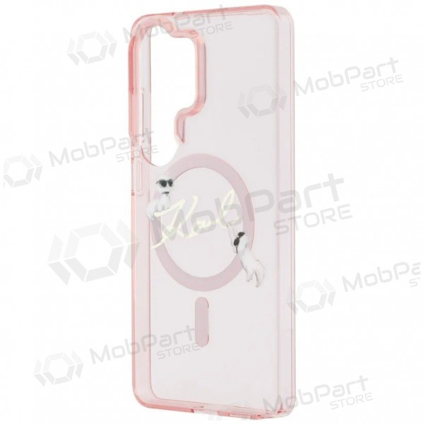 Samsung Galaxy S26 Ultra maciņš - Karl Lagerfeld IML Choupette Karl Script Logo Magnetic (rozā)