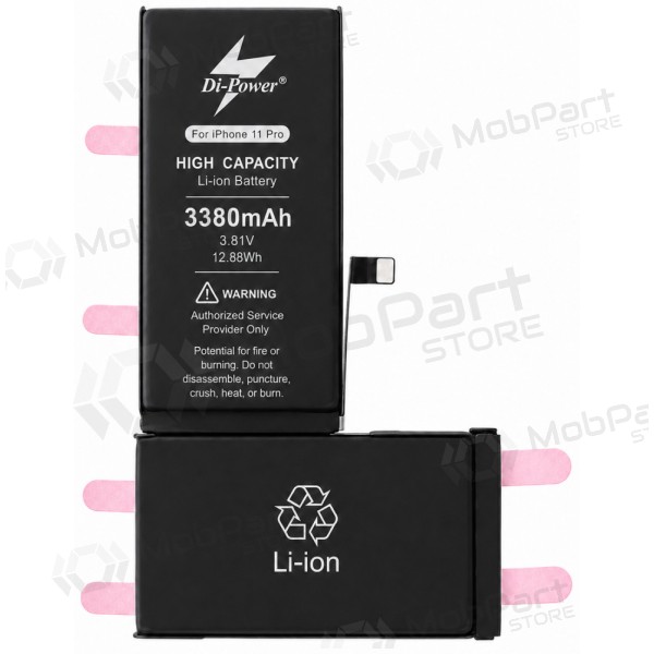 Akumuliatorius "Di-Power" (palielināta ietilpība) paredzēts iPhone 11 Pro 3380mAh