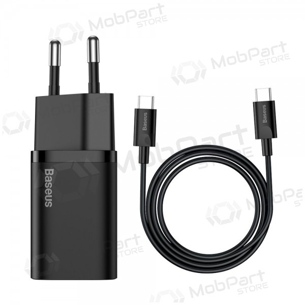 Lādētājs buitinis Baseus Super Si 25W + Type-C 1.0m melns TZCCSUP-L01