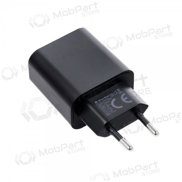 Tālruņa lādētājs Blue Star 20 W USB-C ar USB-C kabeli melns