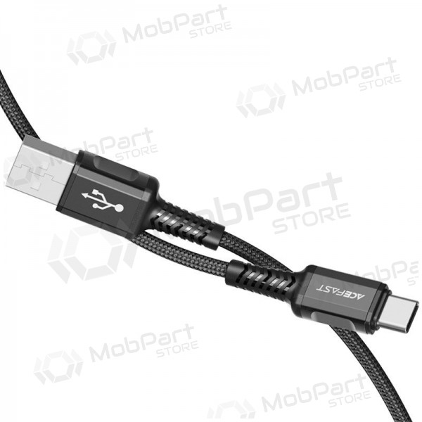 USB kabelis Acefast C1-04 USB-A to USB-C 1.2m melns
