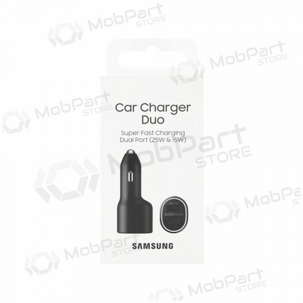 Lādētājs automobilinis oriģināls Samsung EP-L4020NBEGEU 1xType-C 1xUSB-A melns iepakojumā 40W