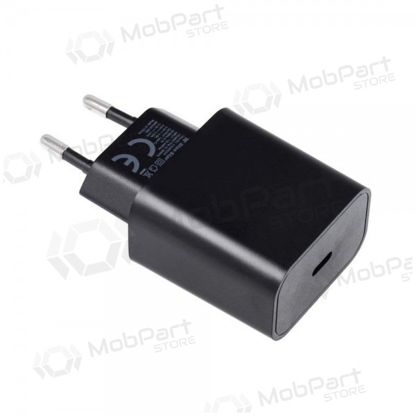 Tālruņa lādētājs Blue Star 20 W USB-C ar USB-C kabeli melns