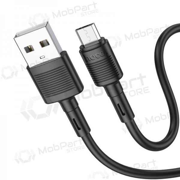 USB kabelis Hoco X83 USB-A to MicroUSB 1.0m melns