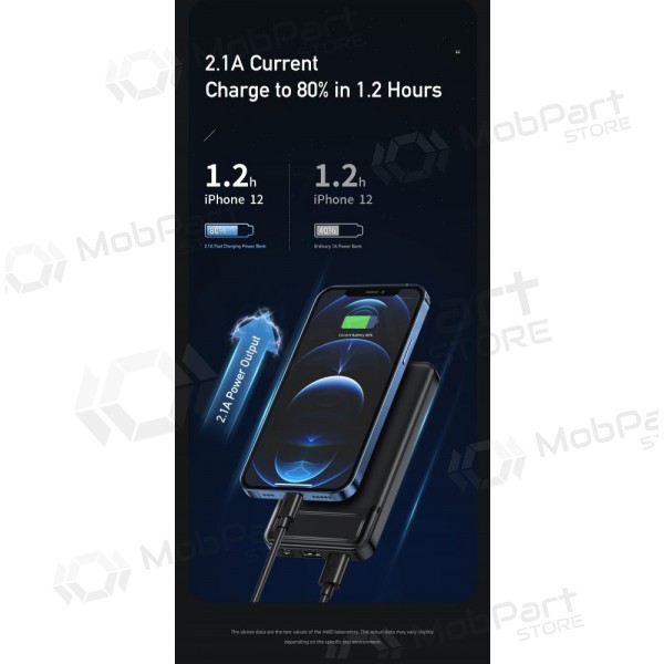 Ārējā baterija Power Bank Awei P5K 5V/2.1A 10000mAh melna