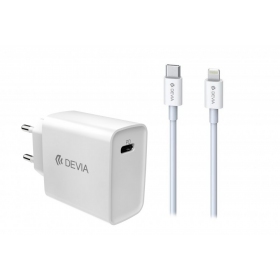 Lādētājs Devia Smart PD Quick Charge + MFI Type-C-Lightning (balts)