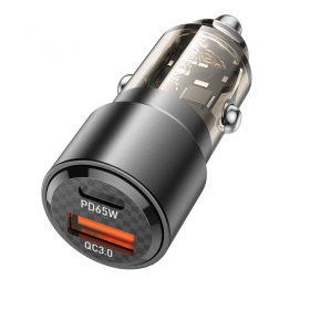 Automašīnas tālruņa lādētājs Borofone BZ20A 83 W PD QC 3.0 USB-C + USB-A melns