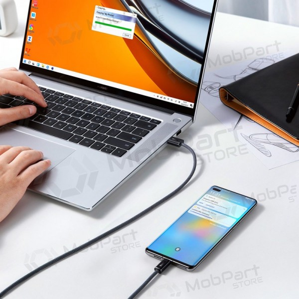 USB kabelis Baseus Dynamic 100W USB-A to Type-C 1.0m pelēks CALD000616
